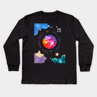 Chill Vibes Only (Sky) Kids Long Sleeve T-Shirt